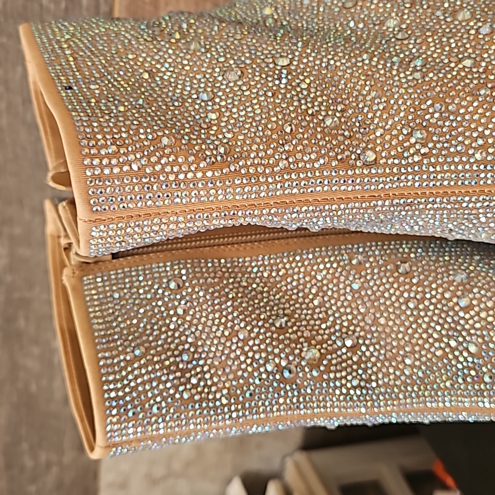 INC Rhinestones botties on cream base size 7.5 - Picture 8 of 9